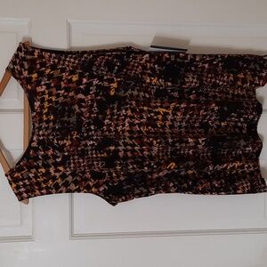 NWT INVESTMENTS BLACK/ GOLD/ BROWN THE REVERSIBLE TANK TOP SZ 1X